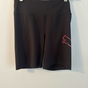 Puma Women's Black Bike Shorts with Pink Accent